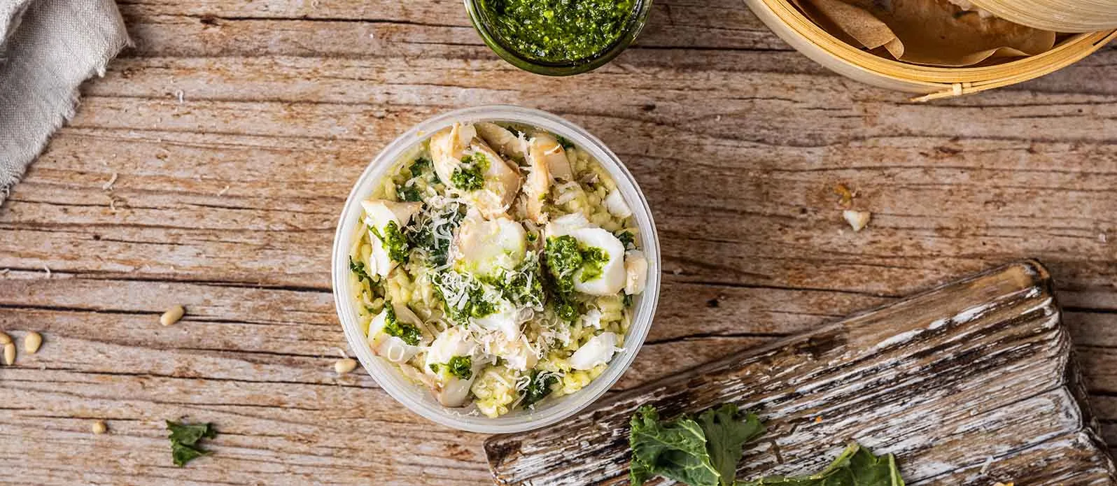 Kremete risotto med grønnkål og torsk