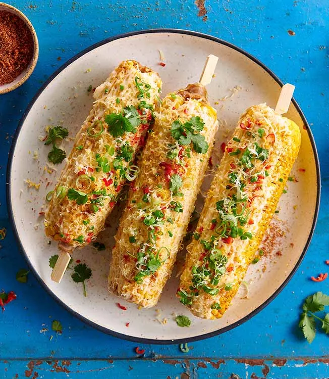Meksikanske maiskolber med spicy ost