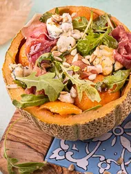 Rucolasalat med melon og prosciutto