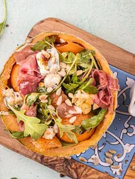 Rucolasalat med melon og prosciutto