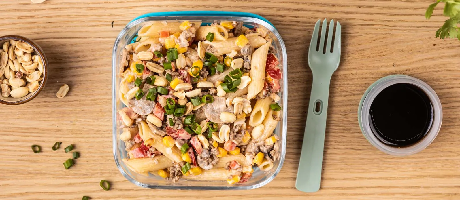 Pastasalat med kjøttdeig og sopp