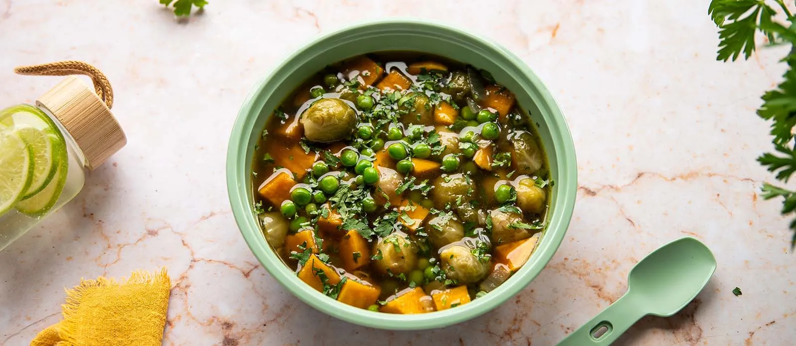 Suppe med søtpoteter og erter