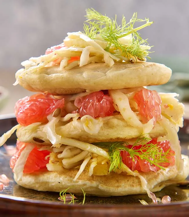 Veganske pannekaker med fennikelcoleslaw
