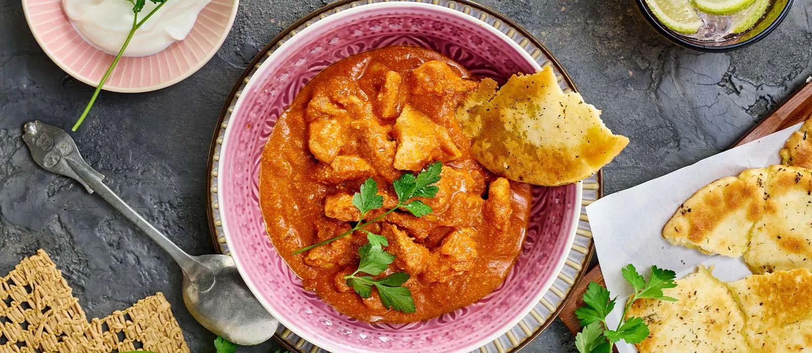 Butter chicken med ponzu og garam masala