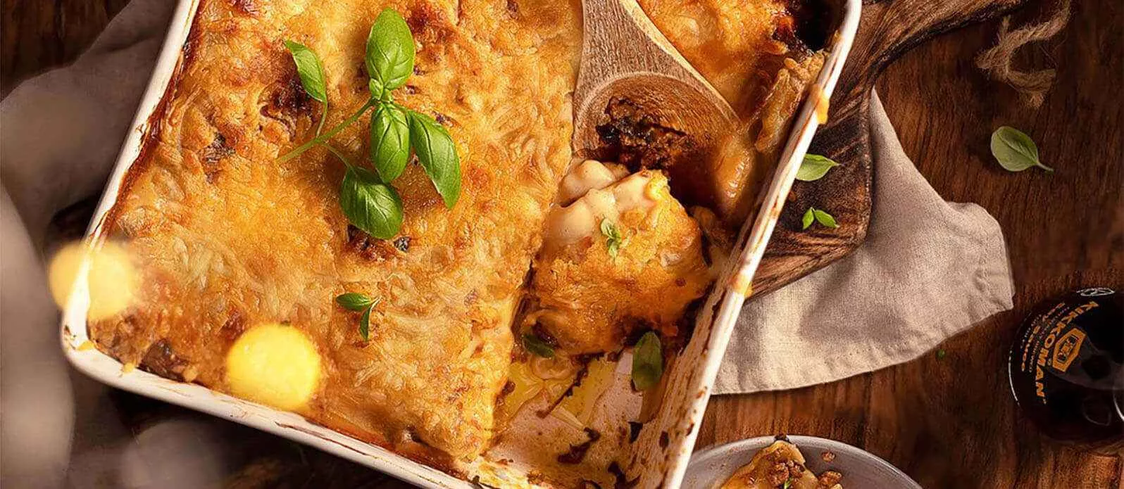 Krydret lasagne med spinat