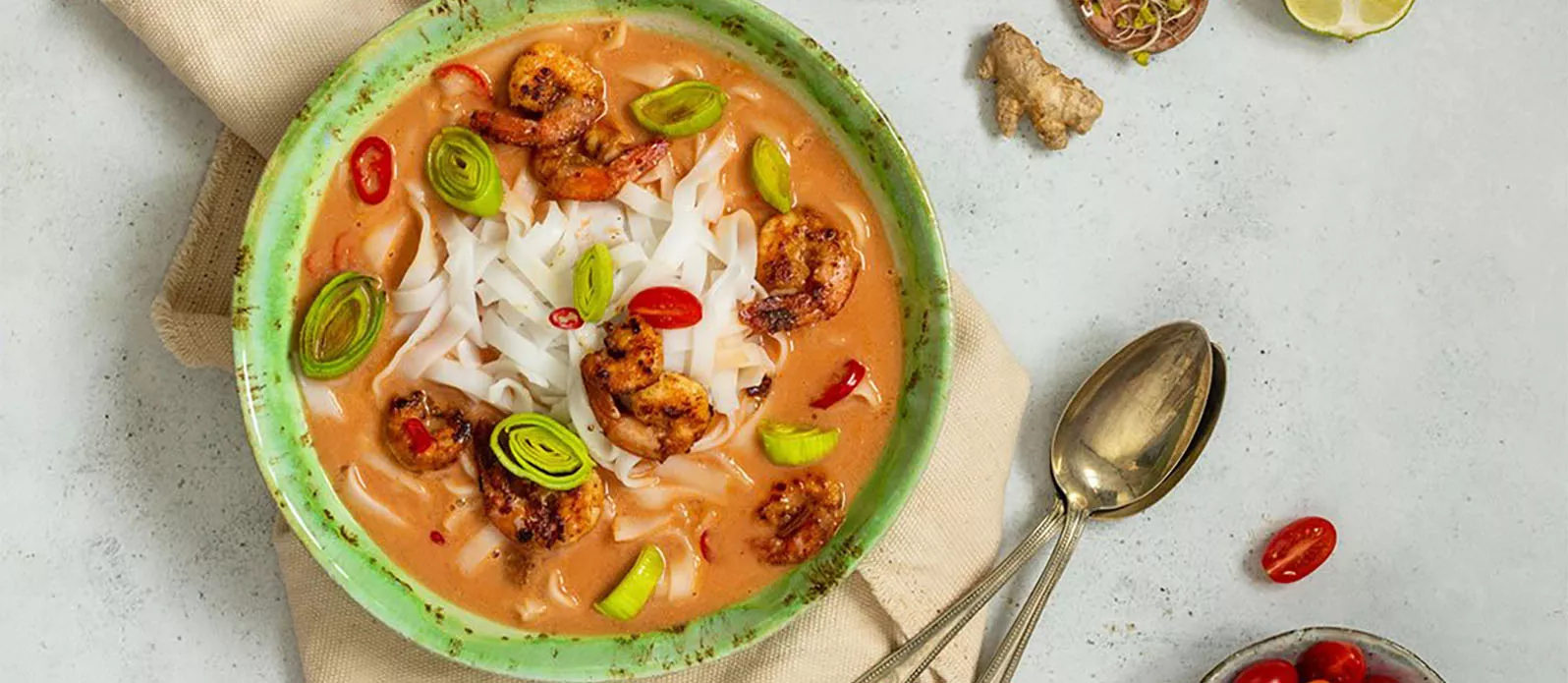 Suppe med reker og risnudler