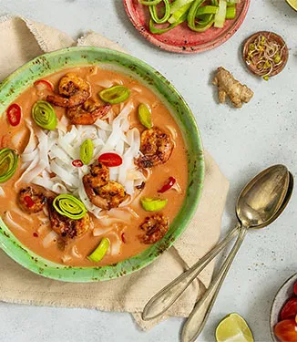 Suppe med reker og risnudler