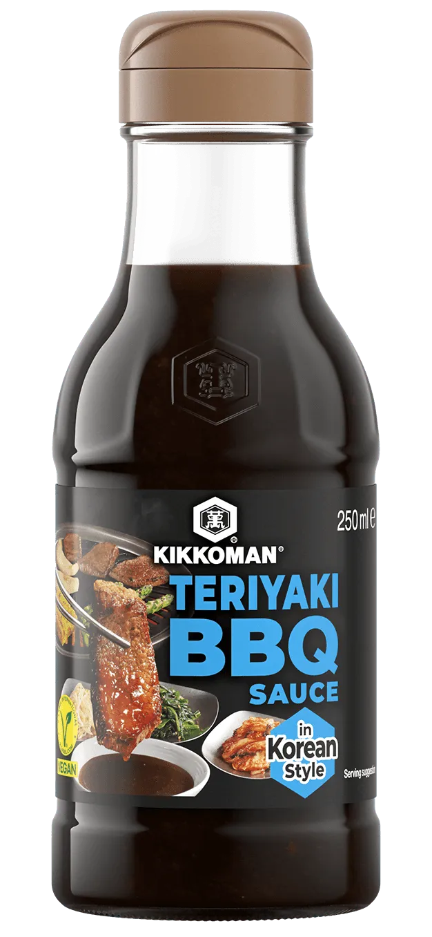 Kikkoman teriyaki BBQ-sauce i koreansk stil 250 ml flaske
