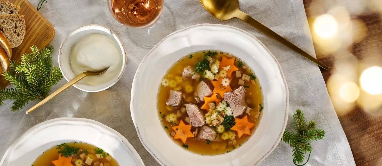 Festsuppe fra Bøhmen med soyasaus
