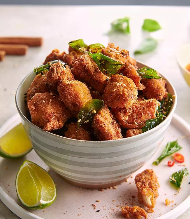 Spicy kyllingpopcorn