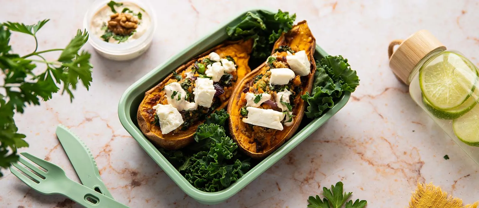 Søtpoteter fylt med quinoa