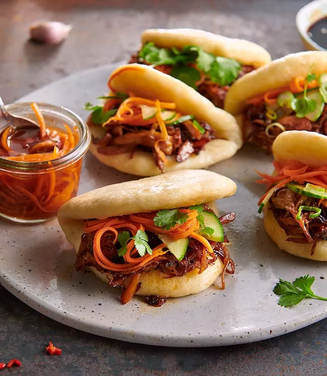 Pulled østerssopp i bao buns