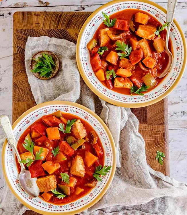 Gresskar og tofu-gryte