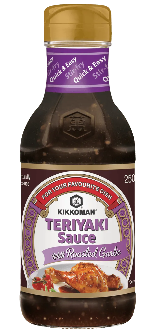 Kikkoman Teriyaki Saus med Ristet Hvitløk 250 ml flaske