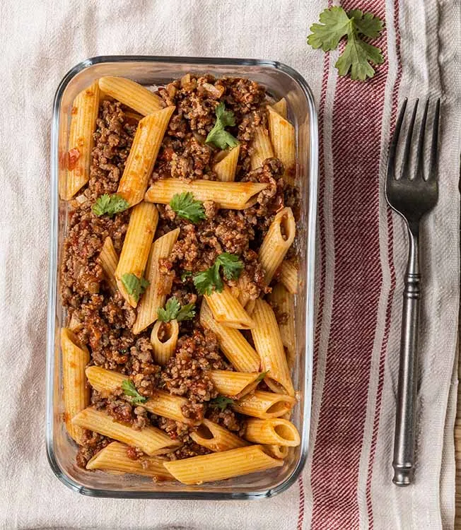 Pasta bolognese med soyasaus