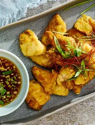 Kylling med vårløk og ponzu yuzu-saus