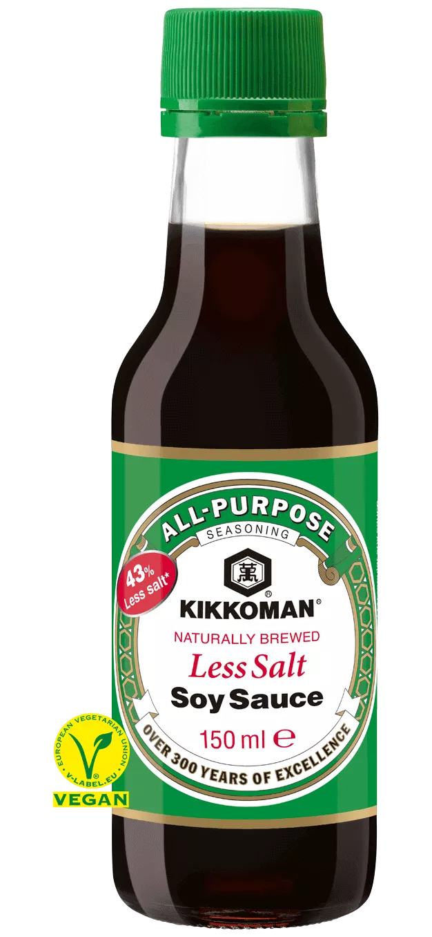 Kikkoman Naturlig Brygget Soyasaus Med Mindre Salt 150 ml flaske