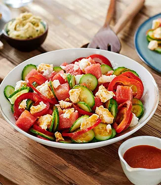 Agurk- og melonsalat