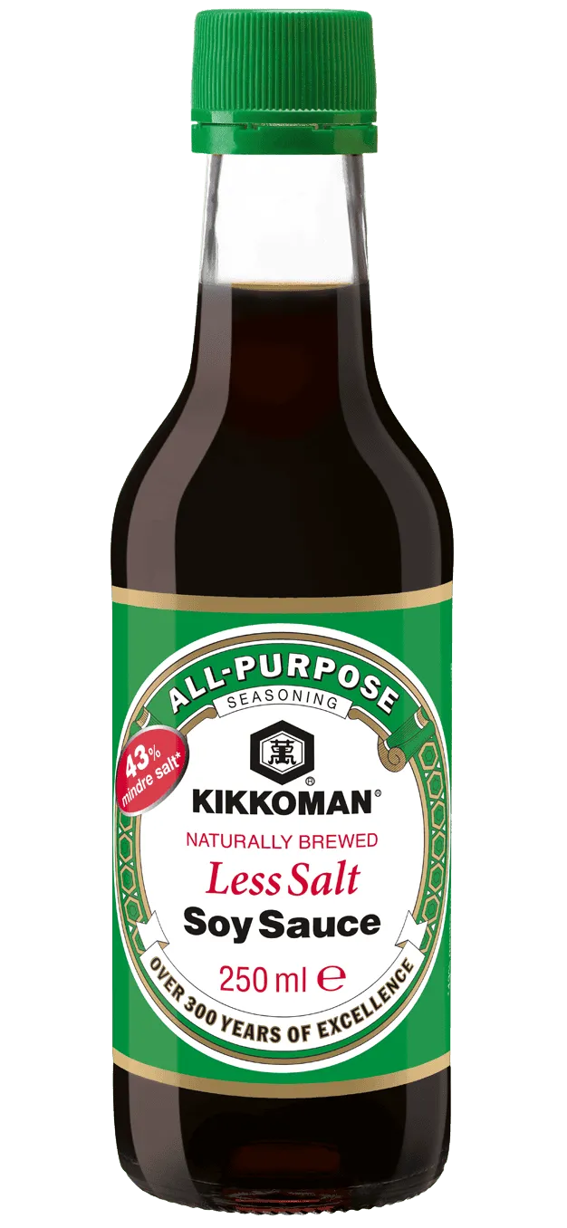 Kikkoman Naturlig Brygget Soyasaus Med Mindre Salt 250 ml flaske